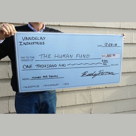 Custom printed Chipboard Cheque