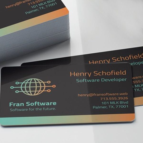 Plastic visiting cards