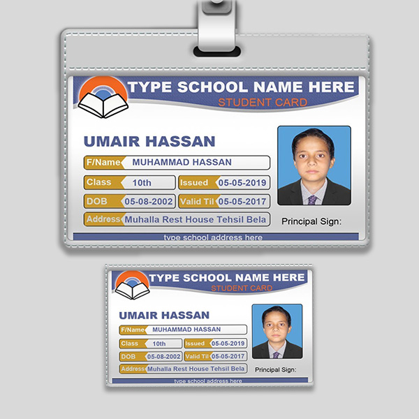 pvc card with cover PVC School card