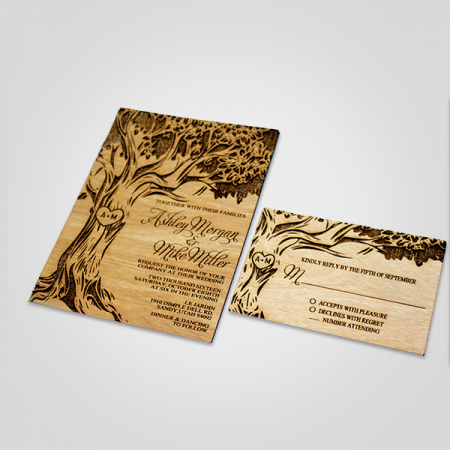 Engraved Wooden Cards