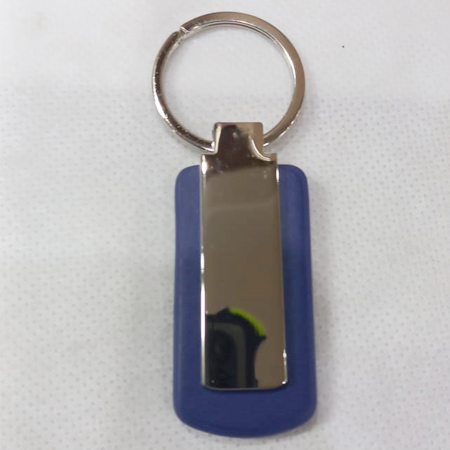 Blue Metal Keychain