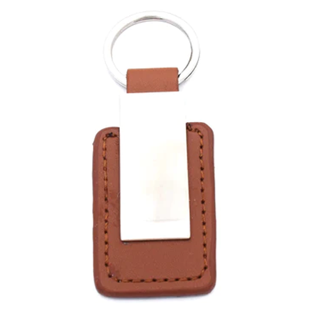 Brown Leather Keychain